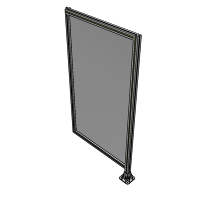 A2-1700-0900-0150-HYPFK SINGLE PANEL-LEG ON RIGHT WITH HINGES 1700MM X 900MM 1/4" POLYCARBONATE, AS A KIT