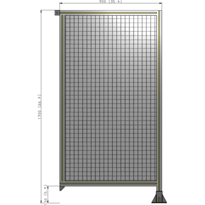 A2-1700-0900-0150-TYMFK SINGLE PANEL-LEG ON RIGHT WITH TIE PLATES AND ANGLE 1700MM X 900MM 1" MESH, AS A KIT