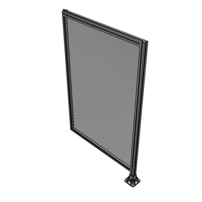 A2-1700-1050-0150-HYPFA SINGLE PANEL-LEG ON RIGHT WITH HINGES 1700MM X 1050MM 1/4" POLYCARBONATE, FULLY ASSEMBLED