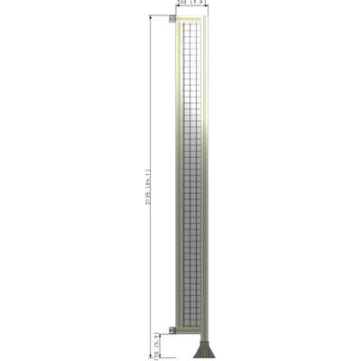 A2-2135-0200-0150-HYMFK SINGLE PANEL-LEG ON RIGHT WITH HINGES 2135MM X 200MM 1" MESH, AS A KIT