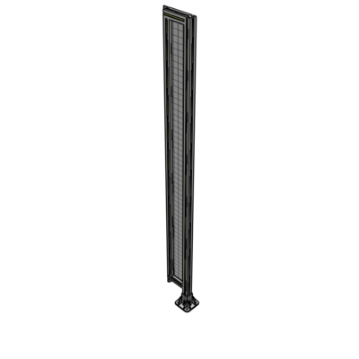 A2-2135-0200-0150-TYMFA SINGLE PANEL-LEG ON RIGHT WITH TIE PLATES AND ANGLE 2135MM X 200MM 1" MESH, FULLY ASSEMBLED