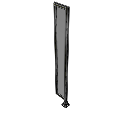 A2-2135-0300-0150-HYPFA SINGLE PANEL-LEG ON RIGHT WITH HINGES 2135MM X 300MM 1/4" POLYCARBONATE, FULLY ASSEMBLED