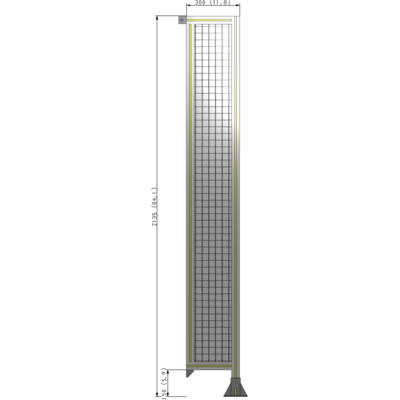 A2-2135-0300-0150-TYMFK SINGLE PANEL-LEG ON RIGHT WITH TIE PLATES AND ANGLE 2135MM X 300MM 1" MESH, AS A KIT