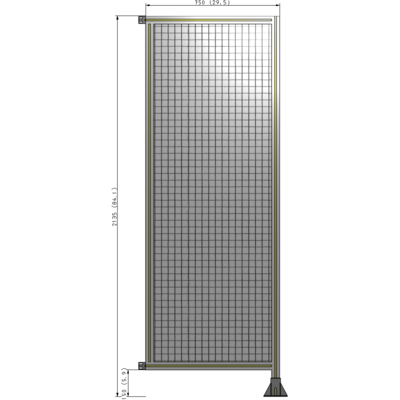 A2-2135-0750-0150-HYMFA SINGLE PANEL-LEG ON RIGHT WITH HINGES 2135MM X 750MM  1" MESH, FULLY ASSEMBLED