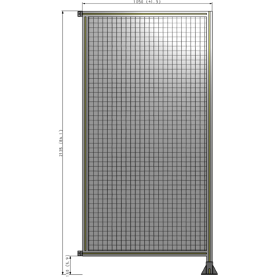 A2-2135-1050-0150-HYMFA SINGLE PANEL-LEG ON RIGHT WITH HINGES 2135MM X 1050MM 1" MESH, FULLY ASSEMBLED