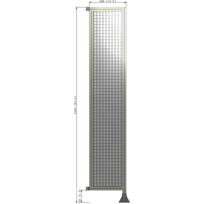 A2-2400-0450-0150-HYMFK SINGLE PANEL-LEG ON RIGHT WITH HINGES 2400MM X 450MM 1" MESH, AS A KIT