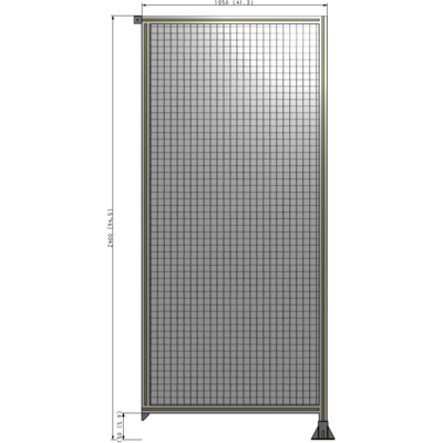 A2-2400-1050-0150-TYMFA SINGLE PANEL-LEG ON RIGHT WITH TIE PLATES AND ANGLE 2400MM X 1050MM  1" MESH, FULLY ASSEMBLED