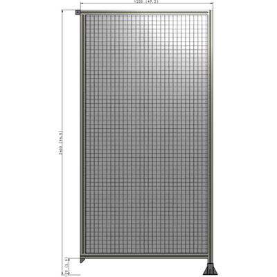 A2-2400-1200-0150-TYMFA SINGLE PANEL-LEG ON RIGHT WITH TIE PLATES AND ANGLE 2400MM X 1200MM 1" MESH, FULLY ASSEMBLED