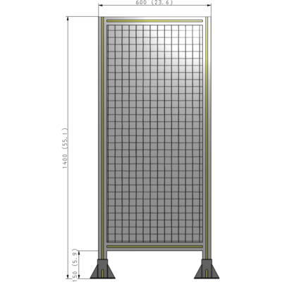 A3-1400-0600-0150-ZYMFK SINGLE PANEL-LEG ON  BOTH SIDES  1400MM X 600MM  1" MESH, AS A KIT