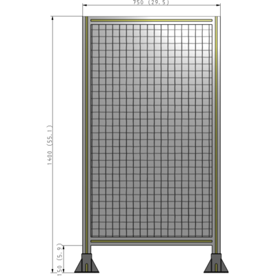 A3-1400-0750-0150-ZYMFK SINGLE PANEL-LEG ON  BOTH SIDES  1400MM X 750MM  1" MESH, AS A KIT