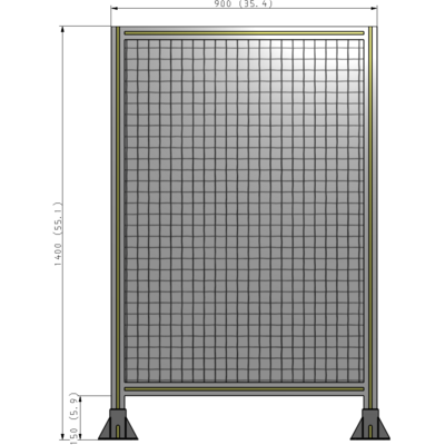 A3-1400-0900-0150-ZYMFK SINGLE PANEL-LEG ON  BOTH SIDES  1400MM X 900MM  1" MESH, AS A KIT