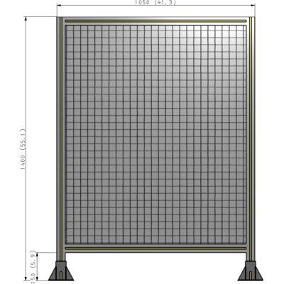 A3-1400-1050-0150-ZYMFA SINGLE PANEL-LEG ON  BOTH SIDES  1400MM X 1050MM  1" MESH, FULLY ASSEMBLED