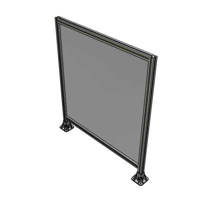 A3-1400-1200-0150-ZYPFA SINGLE PANEL-LEG ON  BOTH SIDES  1400MM X 1200MM  1/4" POLYCARBONATE, FULLY ASSEMBLED