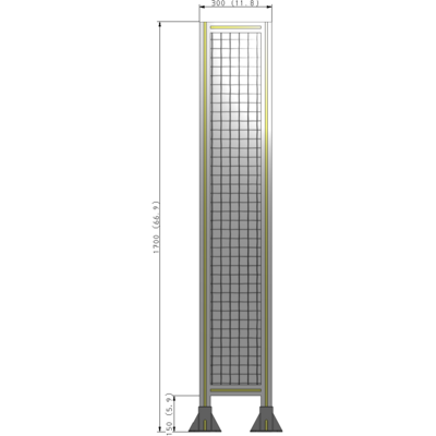 A3-1700-0300-0150-ZYMFK SINGLE PANEL-LEG ON  BOTH SIDES  1700MM X 300MM  1" MESH, AS A KIT