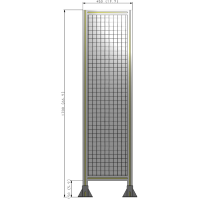 A3-1700-0450-0150-ZYMFK SINGLE PANEL-LEG ON  BOTH SIDES  1700MM X 450MM  1" MESH, AS A KIT