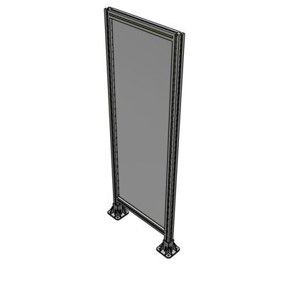 A3-1700-0600-0150-ZYPFA SINGLE PANEL-LEG ON  BOTH SIDES  1700MM X 600MM  1/4" POLYCARBONATE, ASSEMBLED