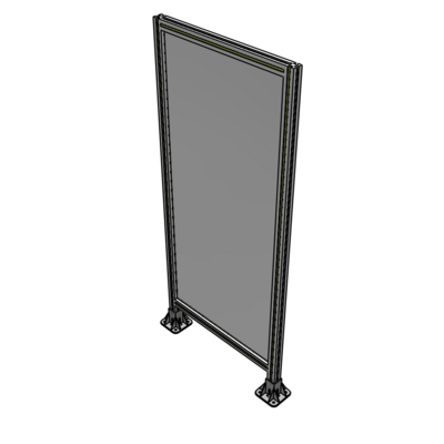 A3-1700-0750-0150-ZYPFA SINGLE PANEL-LEG ON  BOTH SIDES  1700MM X 750MM  1/4" POLYCARBONATE, ASSEMBLED