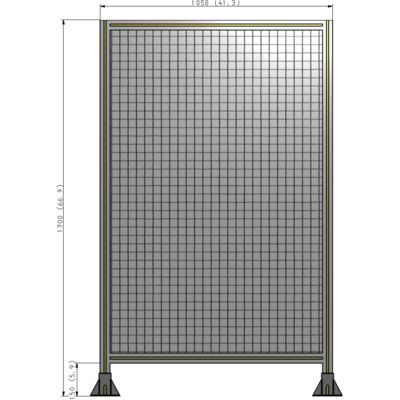 A3-1700-1050-0150-ZYMFA SINGLE PANEL-LEG ON  BOTH SIDES  1700MM X 1050MM  1" MESH, FULLY ASSEMBLED