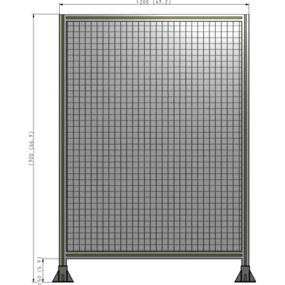 A3-1700-1200-0150-ZYMFK SINGLE PANEL-LEG ON  BOTH SIDES  1700MM X 1200MM  1" MESH, AS A KIT