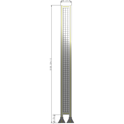 A3-2135-0200-0150-ZYMFK SINGLE PANEL-LEG ON BOTH SIDES 2135MM X 200MM 1" MESH, AS A KIT