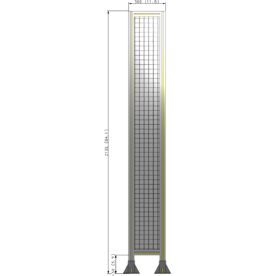 A3-2135-0300-0150-ZYMFK SINGLE PANEL-LEG ON BOTH SIDES 2135MM X 300MM 1" MESH, AS A KIT