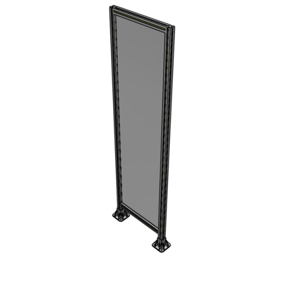 A3-2135-0600-0150-ZYPFA SINGLE PANEL-LEG ON  BOTH SIDES  2135MM X 600MM  1/4" POLYCARBONATE, ASSEMBLED