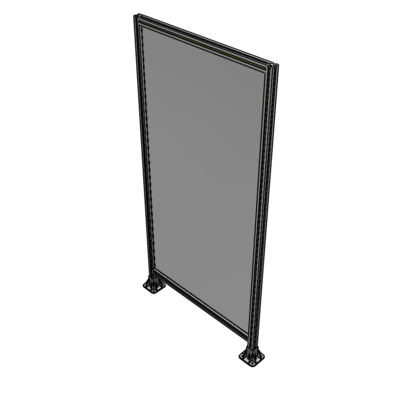 A3-2135-1050-0150-ZYPFA SINGLE PANEL-LEG ON BOTH SIDES 2135MM X 1050MM 1/4" POLYCARBONATE, FULLY ASSEMBLED