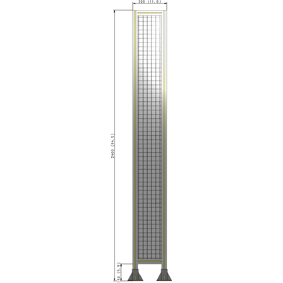 A3-2400-0300-0150-ZYMFK SINGLE PANEL-LEG ON BOTH SIDES 2400MM X 300MM 1" MESH, AS A KIT