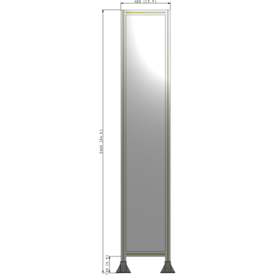 A3-2400-0450-0150-ZYPFK SINGLE PANEL-LEG ON BOTH SIDES 2400MM X 450MM 1/4" POLYCARBONATE, AS A KIT