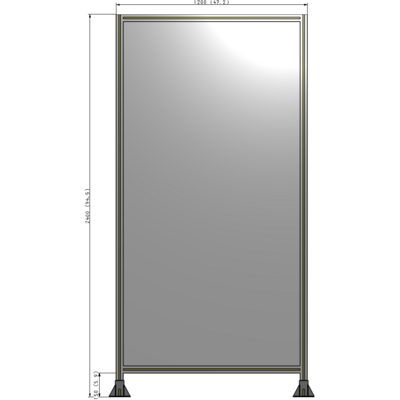 A3-2400-1200-0150-ZYPFA SINGLE PANEL-LEG ON BOTH SIDES 2400MM X 1200MM 1/4" POLYCARBONATE, FULLY ASSEMBLED