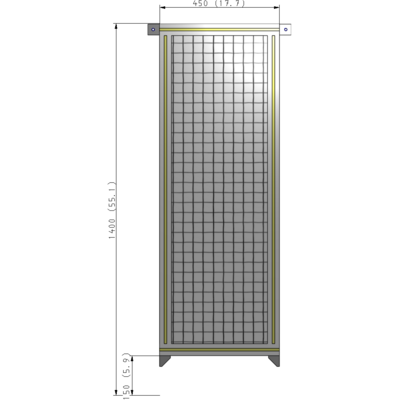 A4-1400-0450-0150-TYMZA SINGLE PANEL-NO LEGS WITH TIE PLATES AND ANGLE 1400MM X 450MM  1" MESH, FULLY ASSEMBLED