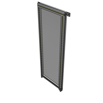 A4-1400-0450-0150-TYPZA SINGLE PANEL-NO LEGS WITH TIE PLATES AND ANGLE 1400MM X 450MM  1/4" POLYCARBONATE, ASSEMBLED