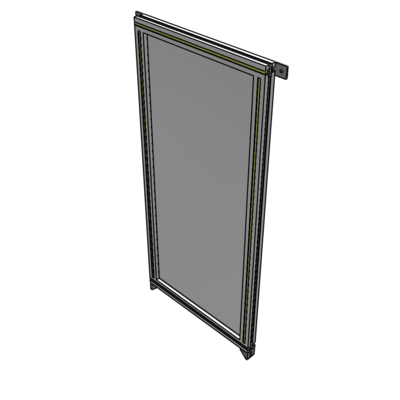 A4-1400-0600-0150-TYPZA SINGLE PANEL-NO LEGS WITH TIE PLATES AND ANGLE 1400MM X 600MM  1/4" POLYCARBONATE, ASSEMBLED