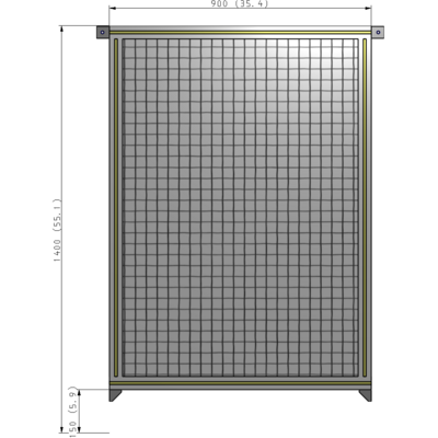 A4-1400-0900-0150-TYMZA SINGLE PANEL-NO LEGS WITH TIE PLATES AND ANGLE 1400MM X 900MM  1" MESH, FULLY ASSEMBLED