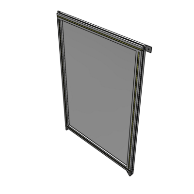 A4-1400-0900-0150-TYPZK SINGLE PANEL-NO LEGS WITH TIE PLATES AND ANGLE 1400MM X 900MM  1/4" POLYCARBONATE, AS A KIT