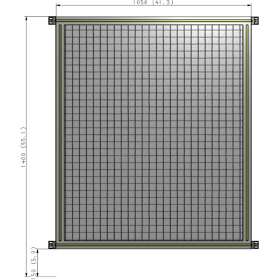 A4-1400-1050-0150-HYMZK SINGLE PANEL-NO LEGS WITH HINGES 1400MM X 1050MM  1" MESH, AS A KIT