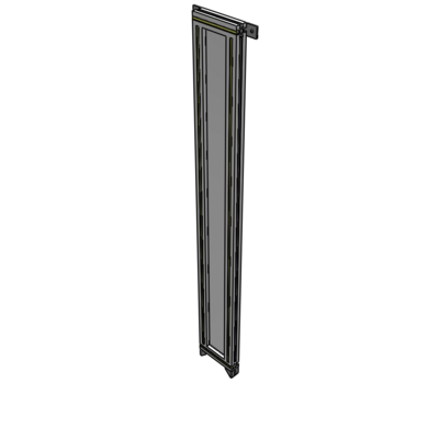 A4-1700-0200-0150-TYPZA SINGLE PANEL-NO LEGS WITH TIE PLATES AND ANGLE 1700MM X 200MM  1/4" POLYCARBONATE, ASSEMBLED