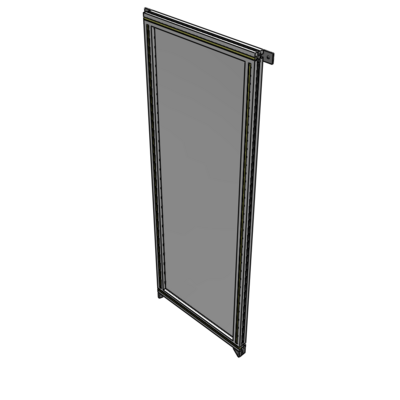 A4-1700-0600-0150-TYPZA SINGLE PANEL-NO LEGS WITH TIE PLATES AND ANGLE 1700MM X 600MM  1/4" POLYCARBONATE, ASSEMBLED