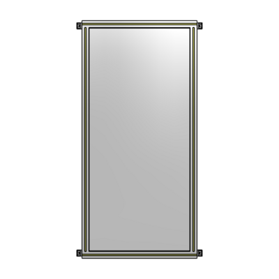 SINGLE PANEL-NO LEGS WITH HINGES 1700MM X 750MM  1/4&quot; POLYCARBONATE, ASSEMBLED