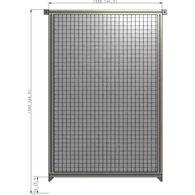 A4-1700-1050-0150-TYMZK SINGLE PANEL-NO LEGS WITH TIE PLATES AND ANGLE 1700MM X 1050MM  1" MESH, AS A KIT