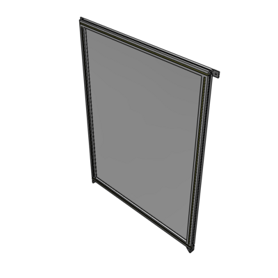 A4-1700-1200-0150-TYPZA SINGLE PANEL-NO LEGS WITH TIE PLATES AND ANGLE 1700MM X 1200MM  1/4" POLYCARBONATE, ASSEMBLED