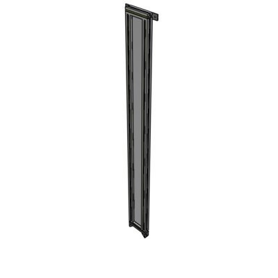 A4-2135-0200-0150-TYPZA SINGLE PANEL-NO LEGS WITH TIE PLATES AND ANGLE 2135MM X 200MM  1/4" POLYCARBONATE, ASSEMBLED