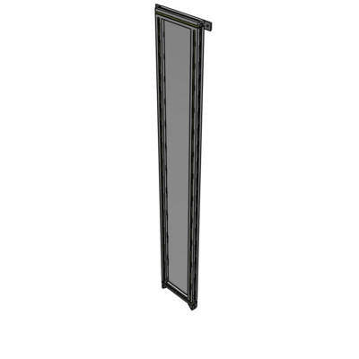 A4-2135-0300-0150-TYPZK SINGLE PANEL-NO LEGS WITH TIE PLATES AND ANGLE 2135MM X 300MM  1/4" POLYCARBONATE, AS A KIT