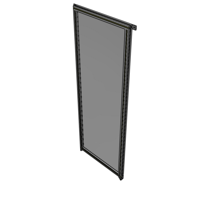 A4-2135-0750-0150-TYPZA SINGLE PANEL-NO LEGS WITH TIE PLATES AND ANGLE 2135MM X 750MM  1/4" POLYCARBONATE, ASSEMBLED