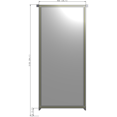 A4-2135-0900-0150-TYPZK SINGLE PANEL-NO LEGS WITH TIE PLATES AND ANGLE 2135MM X 900MM  1/4" POLYCARBONATE, AS A KIT