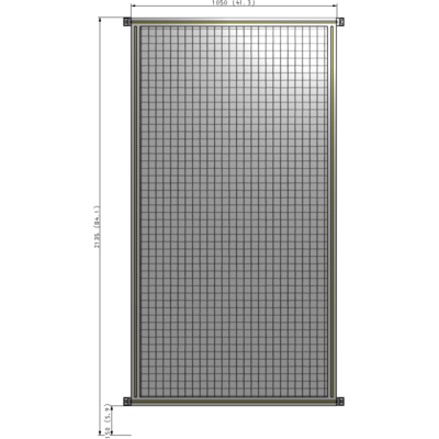 A4-2135-1050-0150-HYMZA SINGLE PANEL-NO LEGS WITH HINGES 2135MM X 1050MM  1" MESH, FULLY ASSEMBLED