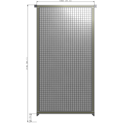 A4-2135-1050-0150-TYMZK SINGLE PANEL-NO LEGS WITH TIE PLATES AND ANGLE 2135MM X 1050MM  1" MESH, AS A KIT