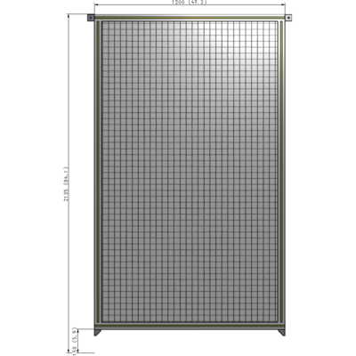 A4-2135-1200-0150-TYMZA SINGLE PANEL-NO LEGS WITH TIE PLATES AND ANGLE 2135MM X 1200MM  1" MESH, FULLY ASSEMBLED