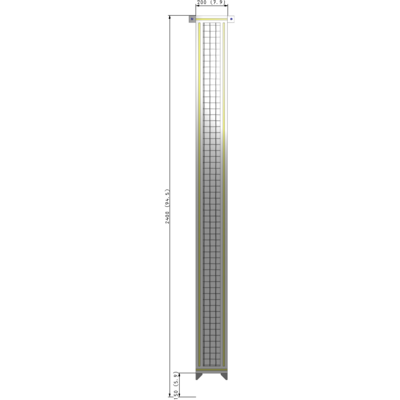 A4-2400-0200-0150-TYMZK SINGLE PANEL-NO LEGS WITH TIE PLATES AND ANGLE 2400MM X 200MM  1" MESH, AS A KIT