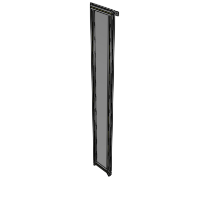A4-2400-0300-0150-TYPZA SINGLE PANEL-NO LEGS WITH TIE PLATES AND ANGLE 2400MM X 300MM  1/4" POLYCARBONATE, ASSEMBLED